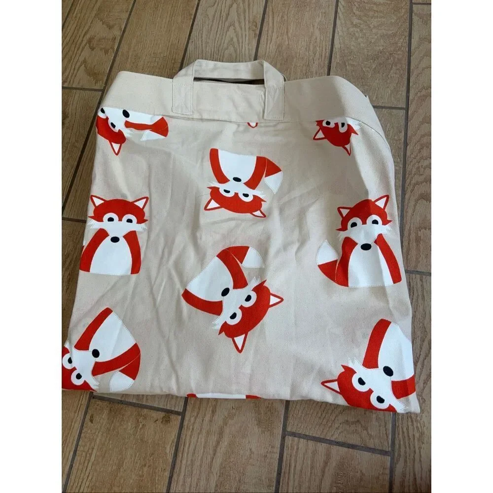 3 Sprouts Convertible Toy Storage Bag and Portable Play Mat Fox Pattern